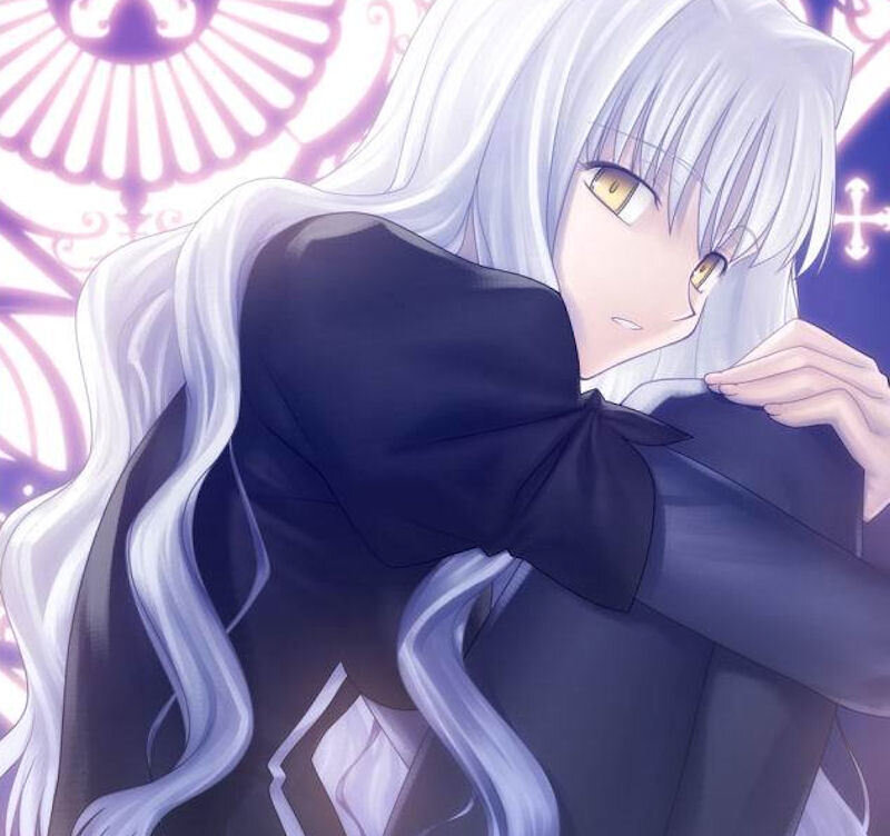 anime character with white hair