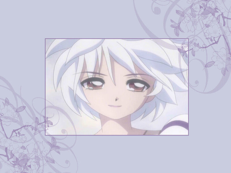 anime character with white hair