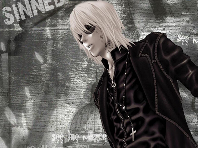 anime character with white hair