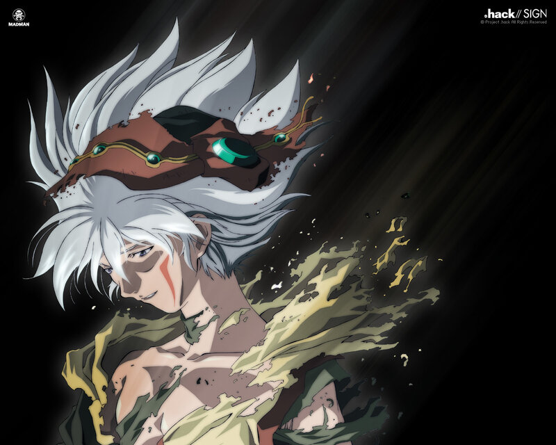 Anime character with white hair