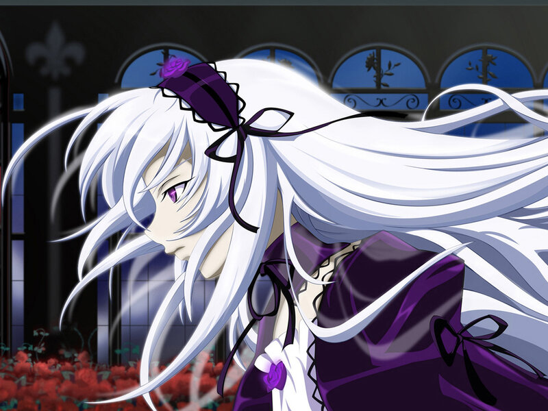 anime character with white hair