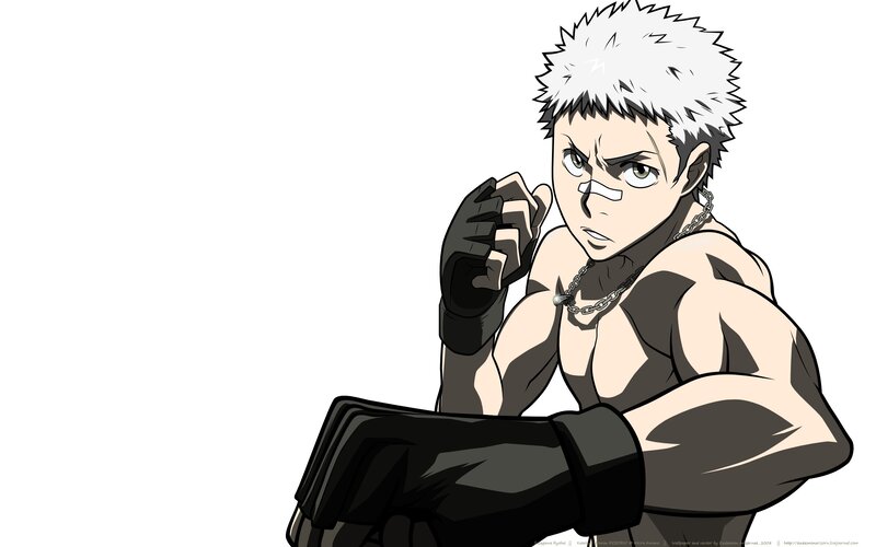 anime character with white hair