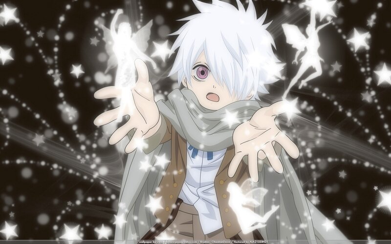 anime character with white hair