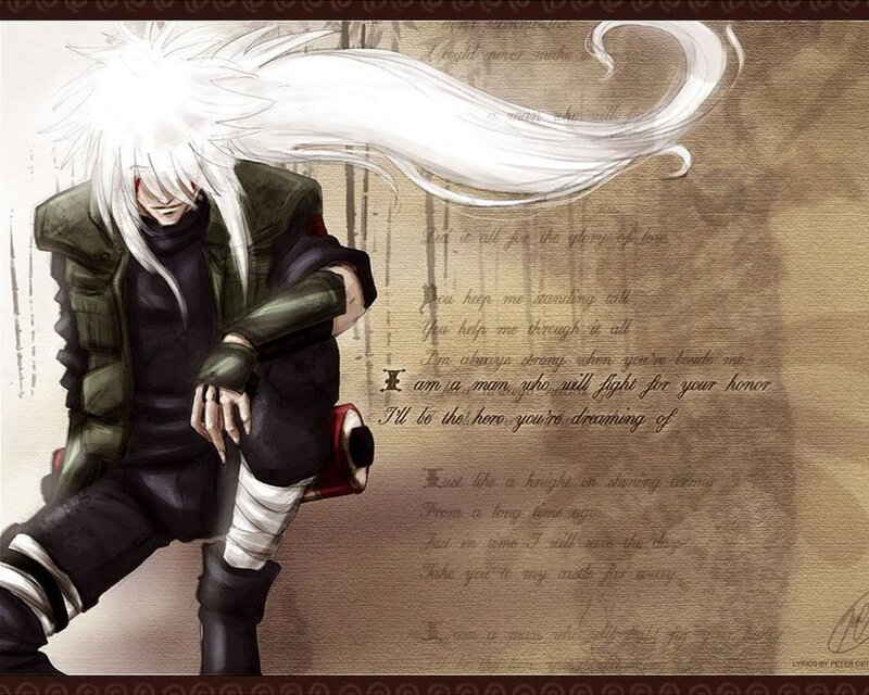 Anime character with white hair