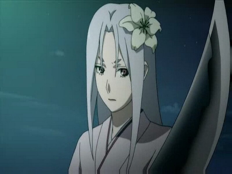 anime character with white hair