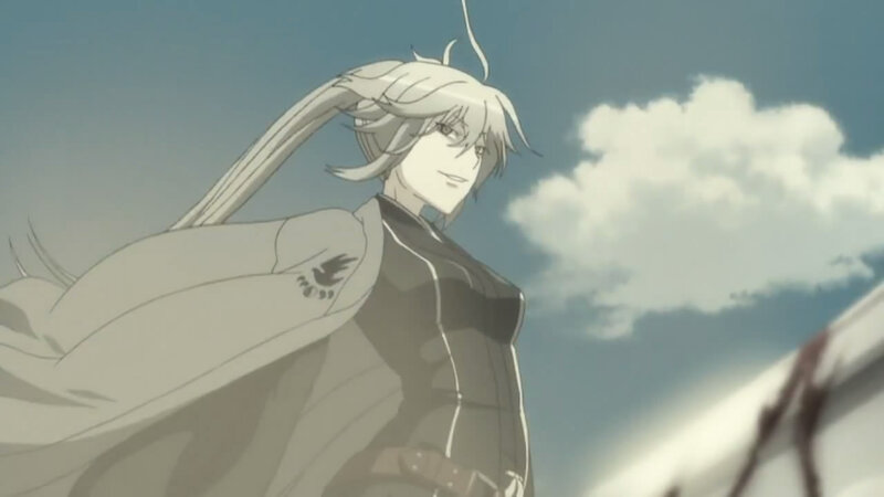 anime character with white hair