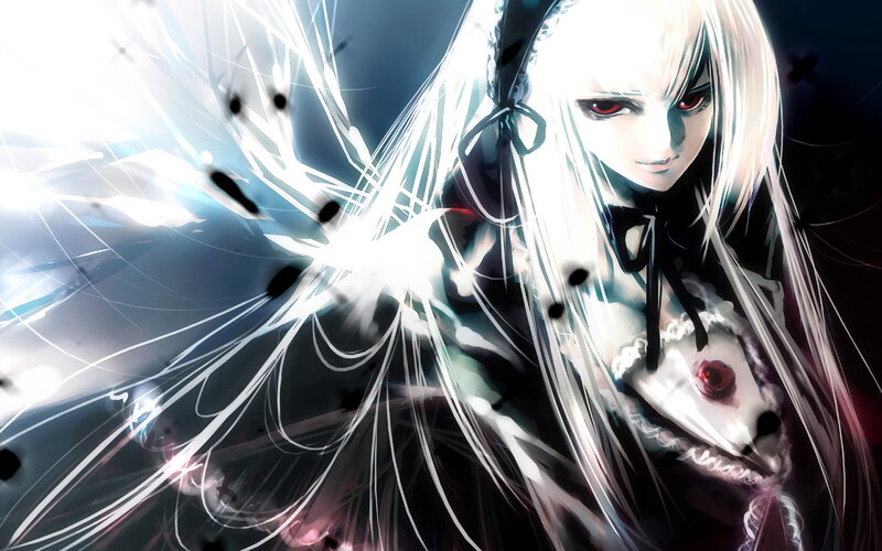 anime character with white hair