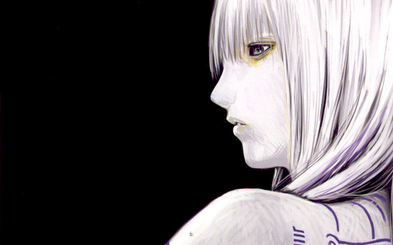 anime character with white hair