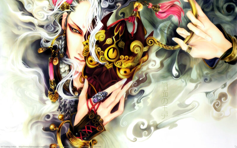 anime character with white hair