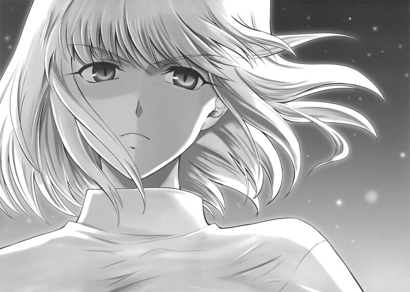 anime character with white hair