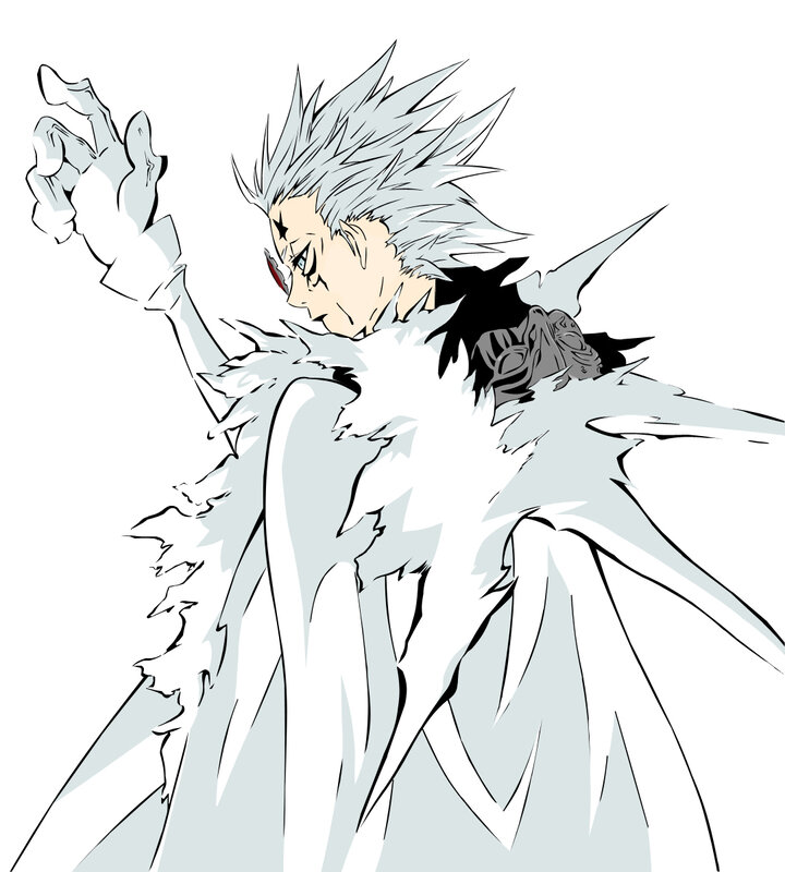 anime character with white hair