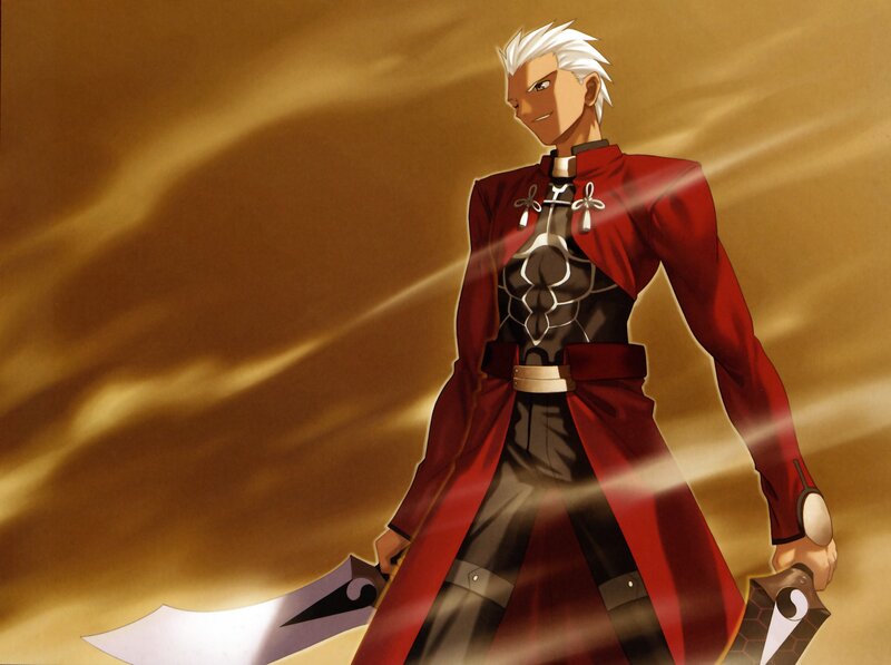 Anime character with white hair