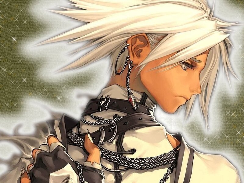 anime character with white hair