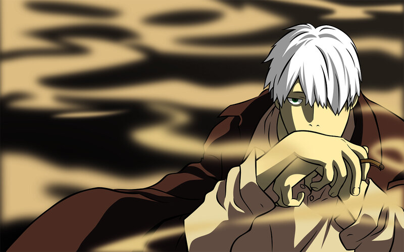 anime character with white hair