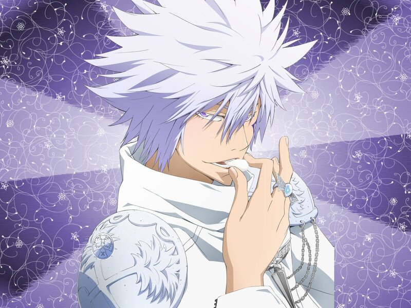 anime character with white hair