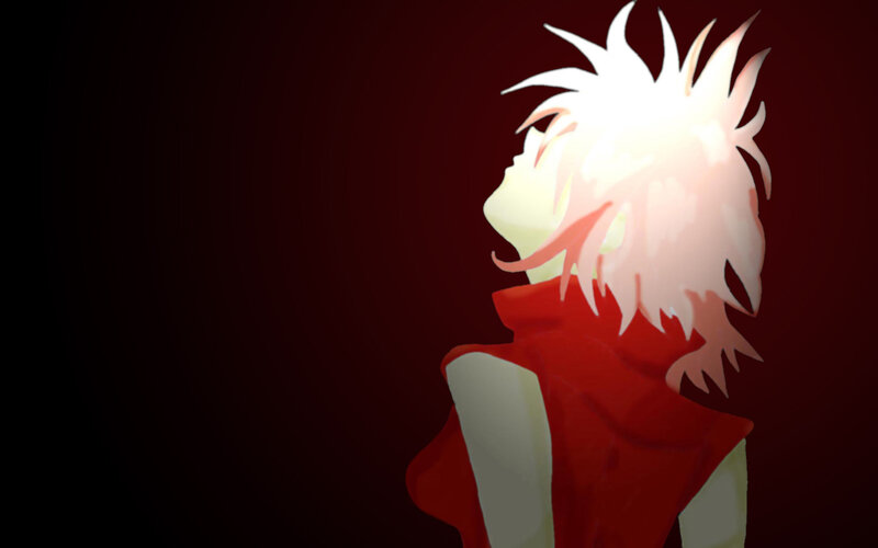 anime character with white hair