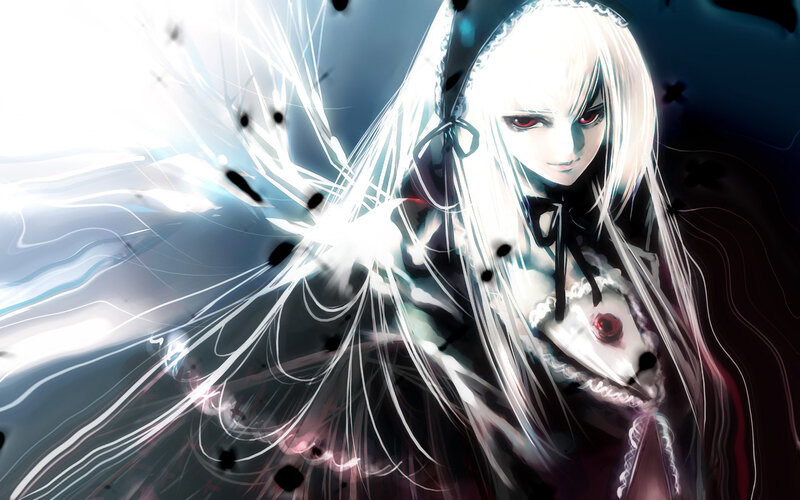 anime character with white hair