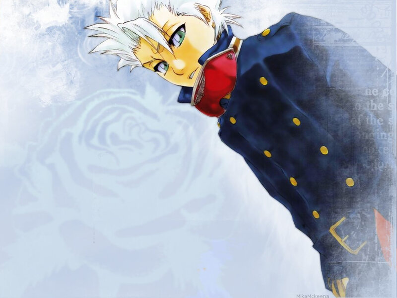 anime character with white hair