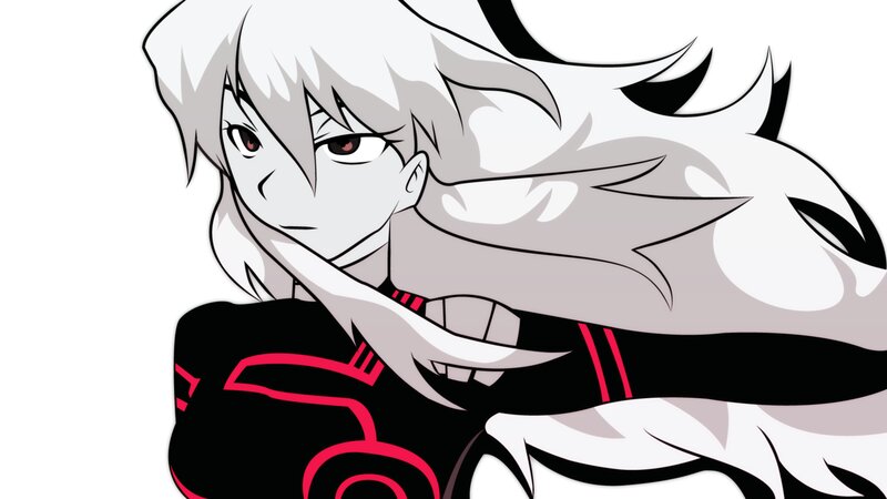 Anime Character with White Hair — Aggressive