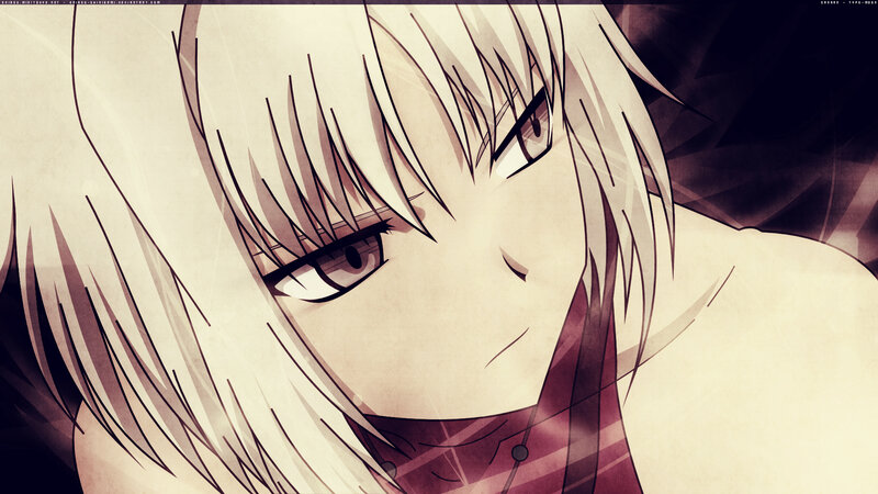 Anime Character with White Hair — Beige