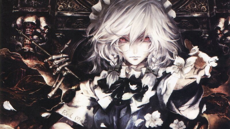 Anime Character with White Hair — Black, Dark, Dramatic, Manga