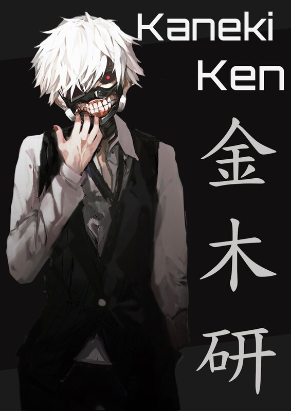 Anime Character with White Hair — Black, Dark, Manga, Mask