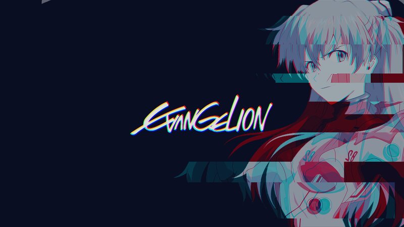 Anime Character with White Hair — Black, Dramatic, Digital Art, Glitch Effect, Logo