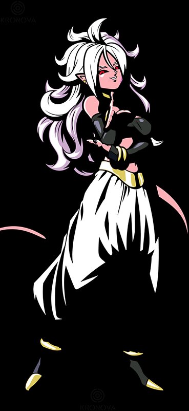 Anime Character with White Hair — Black, Dramatic, Digital Art, Long Hair