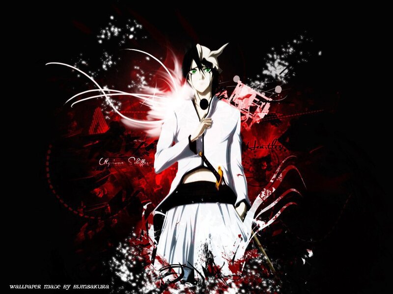 Anime Character with White Hair — Black, Dramatic, Digital Art, Sword