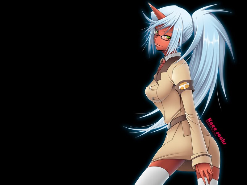 Anime Character with White Hair — Black, Dramatic, Glasses