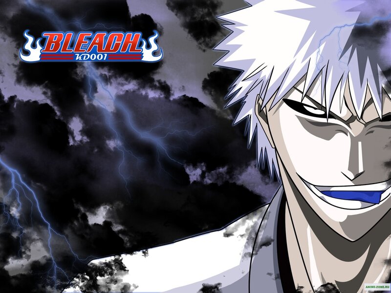 Anime Character with White Hair — Black, Dramatic, Lightning
