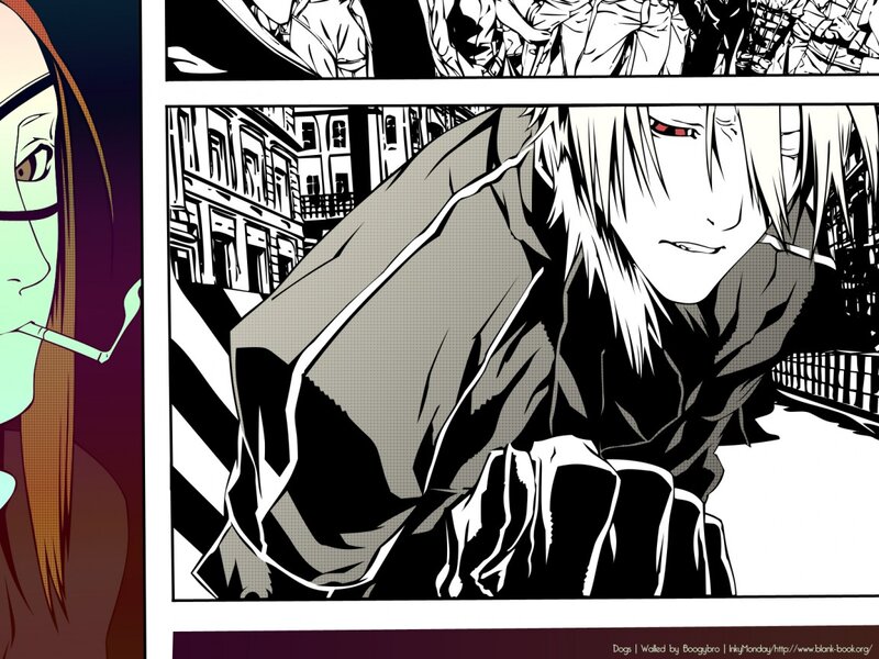Anime Character with White Hair — Black, Dramatic, Manga, Cigarette