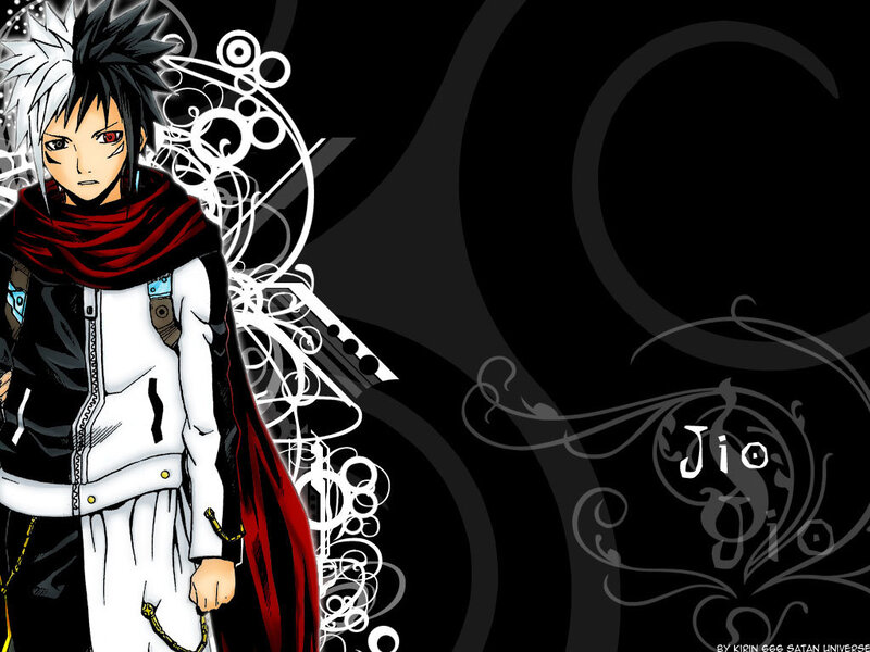 Anime Character with White Hair — Black, Dramatic, Scarf