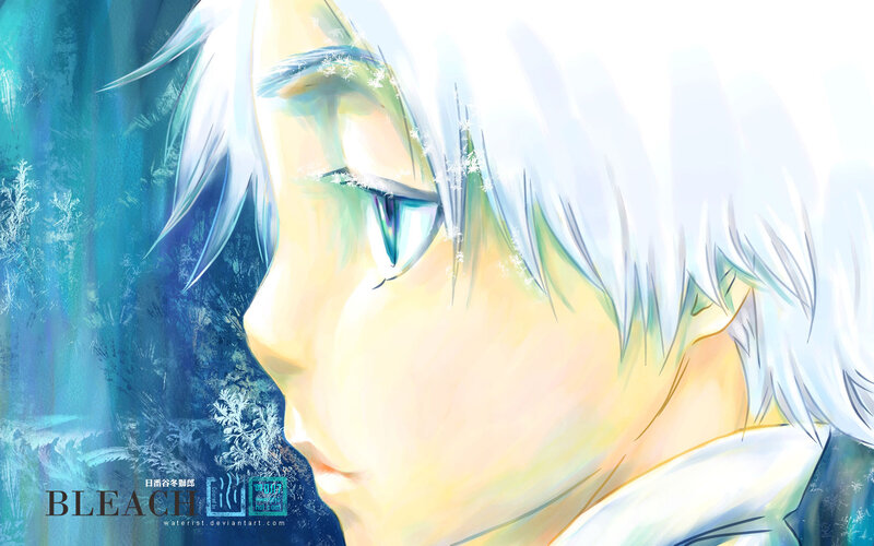 Anime Character with White Hair — Blue, Cold