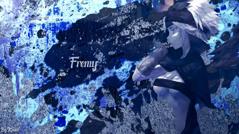 Anime Character with White Hair — Blue, Dramatic, Digital Art, White Hair, Blue Background