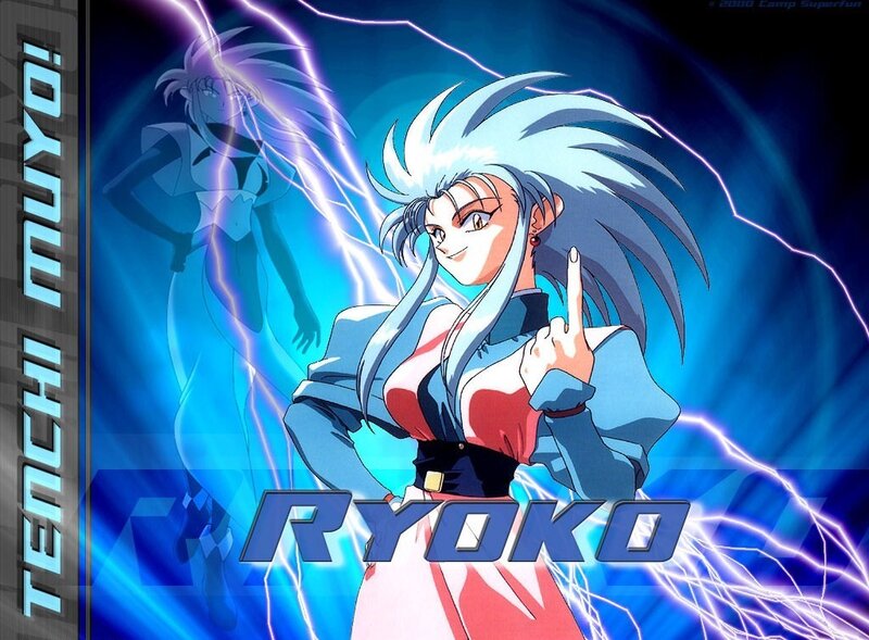 Anime Character with White Hair — Blue, Dramatic, Lightning