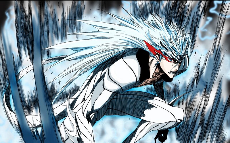 Anime Character with White Hair — Blue, Dramatic, Manga, White Hair, Red Eye Patch