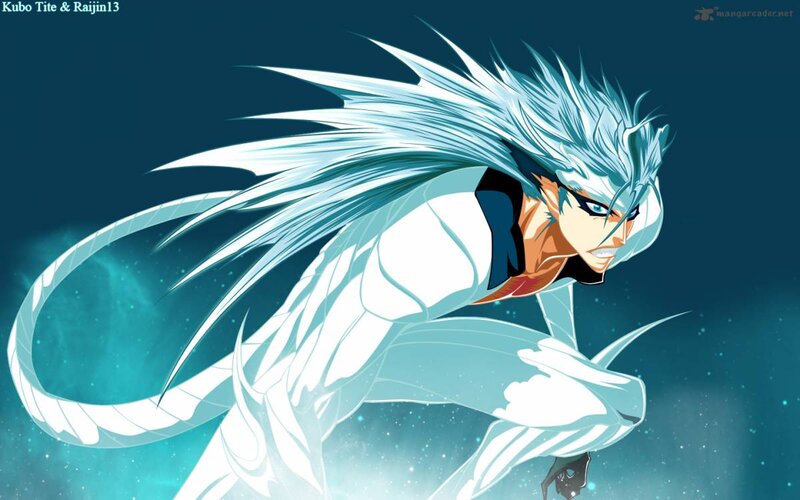 Anime Character with White Hair — Blue, Dramatic, Manga, White Hair