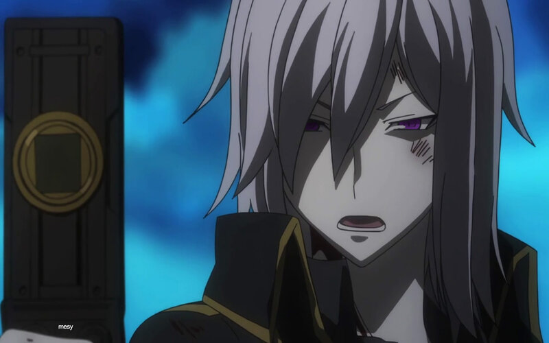 Anime Character with White Hair — Blue, Dramatic, Purple Eyes