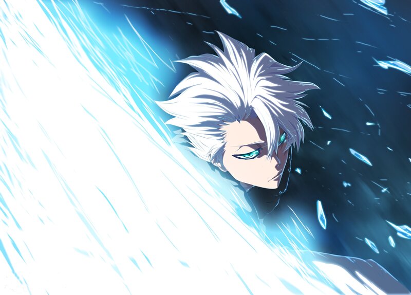 Anime Character with White Hair — Blue, Dramatic, White Hair, Blue Eyes