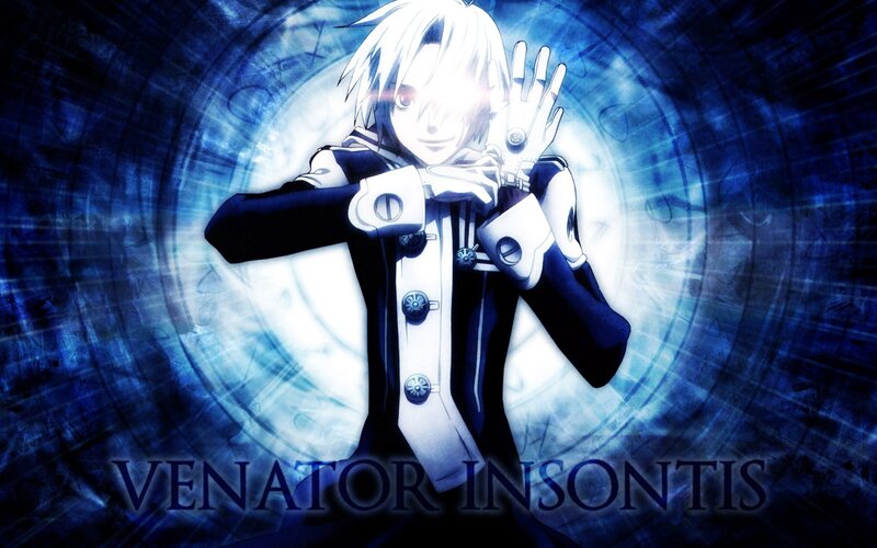 Anime Character with White Hair — Blue, Dramatic, White Hair, Mechanical Gloves