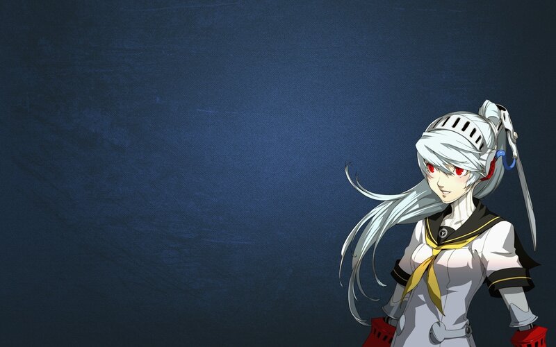 Anime Character with White Hair — Blue, Dramatic, White Hair, Red Eyes