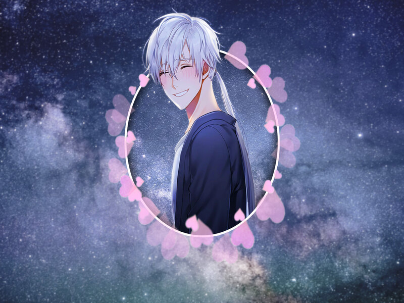 Anime Character with White Hair — Blue, Dreamy