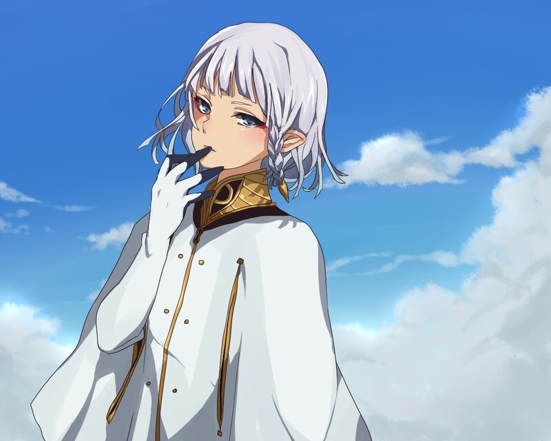 Anime Character with White Hair — Calm, Afternoon, White Hair