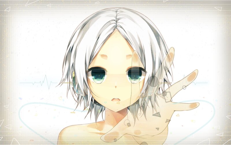 Anime Character with White Hair — Calm, Digital Art