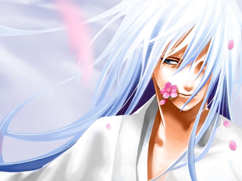 Anime Character with White Hair — Calm, Spring