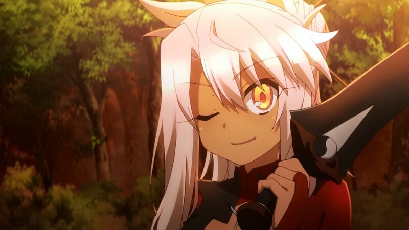 Anime Character with White Hair — Calm, Sunset
