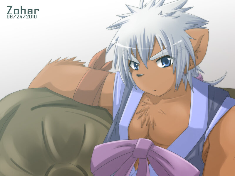 Anime Character with White Hair — Calm