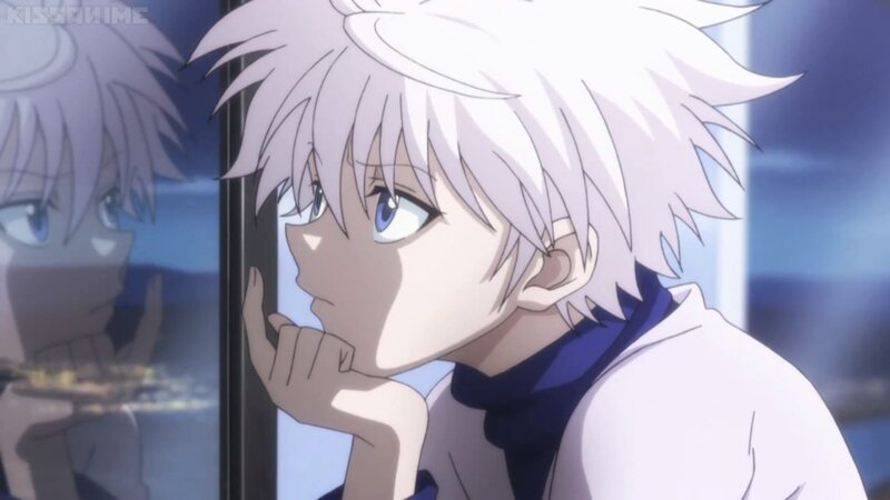 Anime Character with White Hair — Contemplative