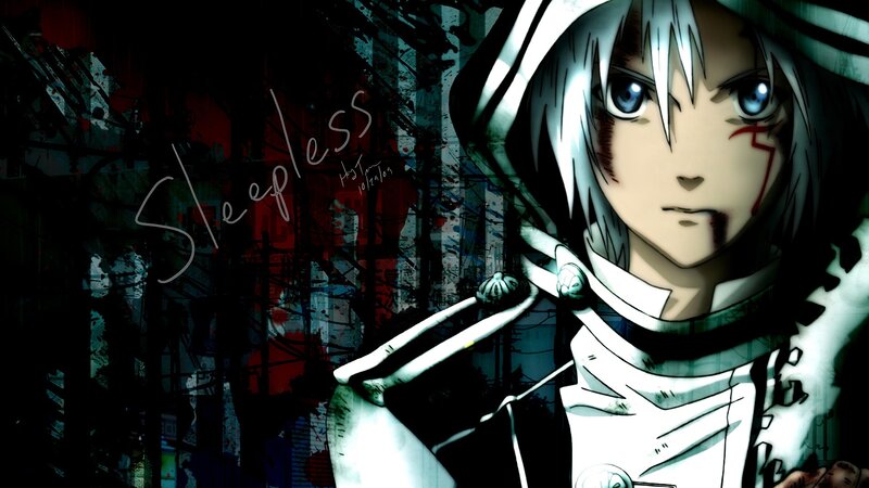 Anime Character with White Hair — Dark